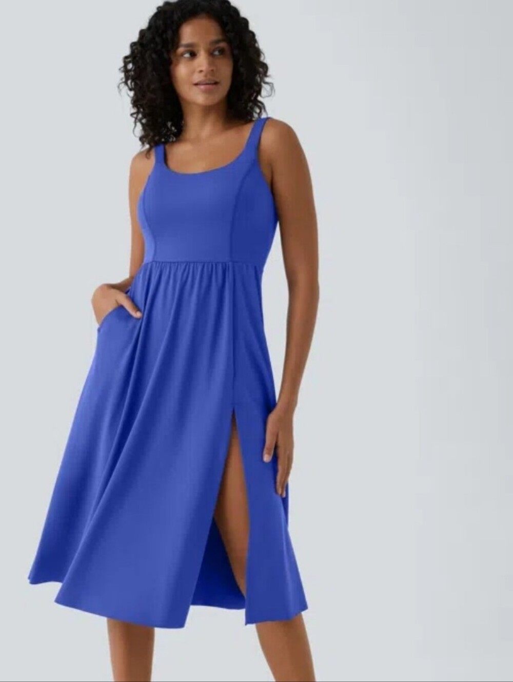 Halara Royal Blue Activewear Midi Dress Size Xl Nwt No Padding